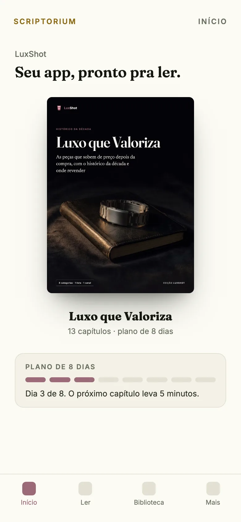 O app Luxo que Valoriza no celular
